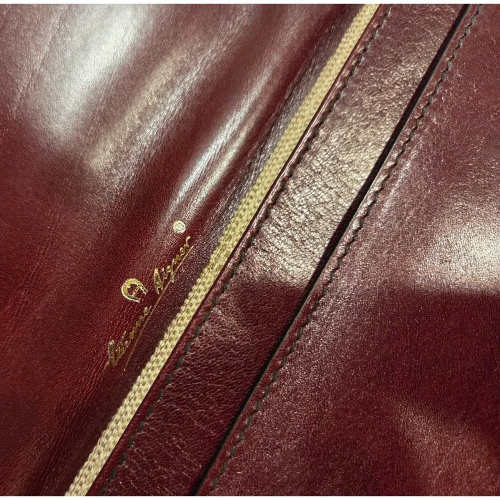 Vintage Etienne Aigner Oxblood Leather Document Brief Case Portfolio